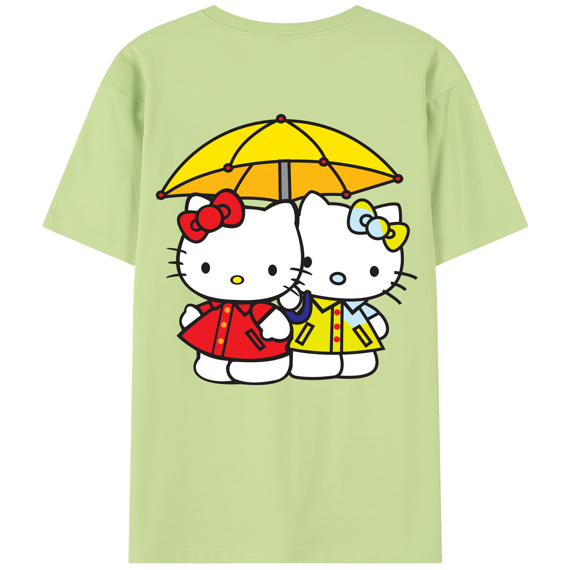 （画像用） Hello Kitty ハローキティ 綿100％半袖Tシャツ（背面プリント）